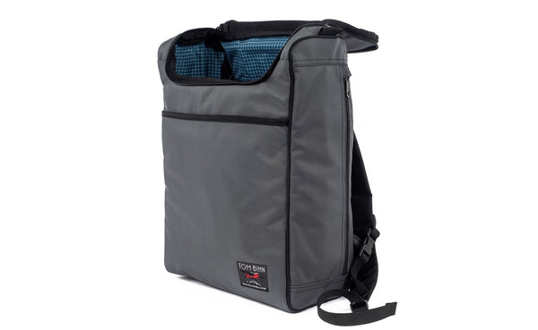 The Cambiata in Nebulous Grey (dark grey) Ballistic with Fjord (dark blue with white grid) 200 Halycon interior.
